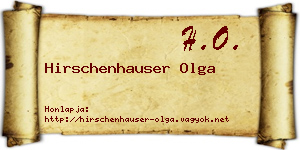 Hirschenhauser Olga névjegykártya